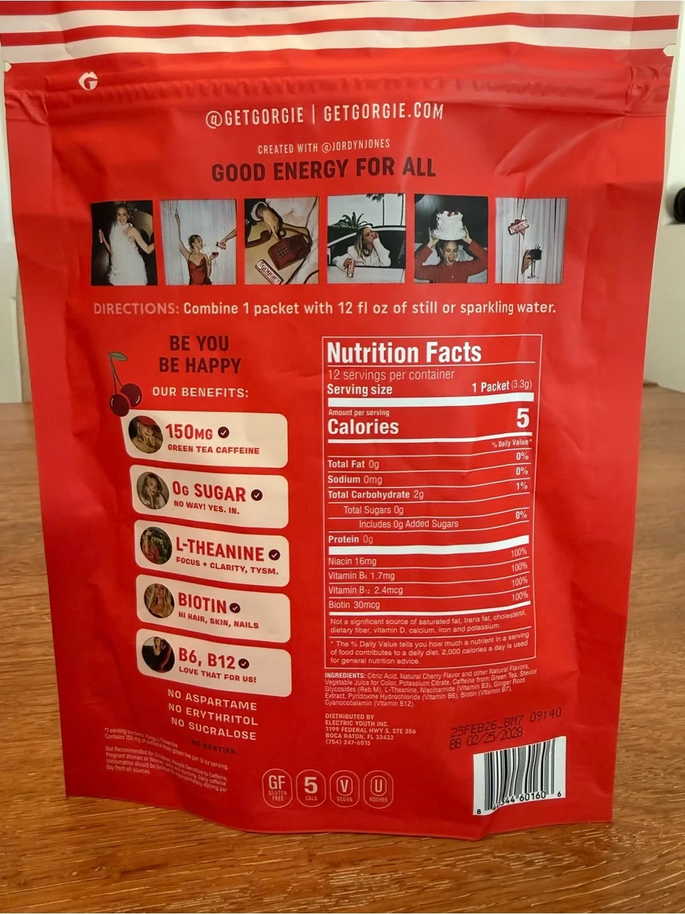 Georgie Energy Drink Mix Pack - Cherry Lime Red New Sealed